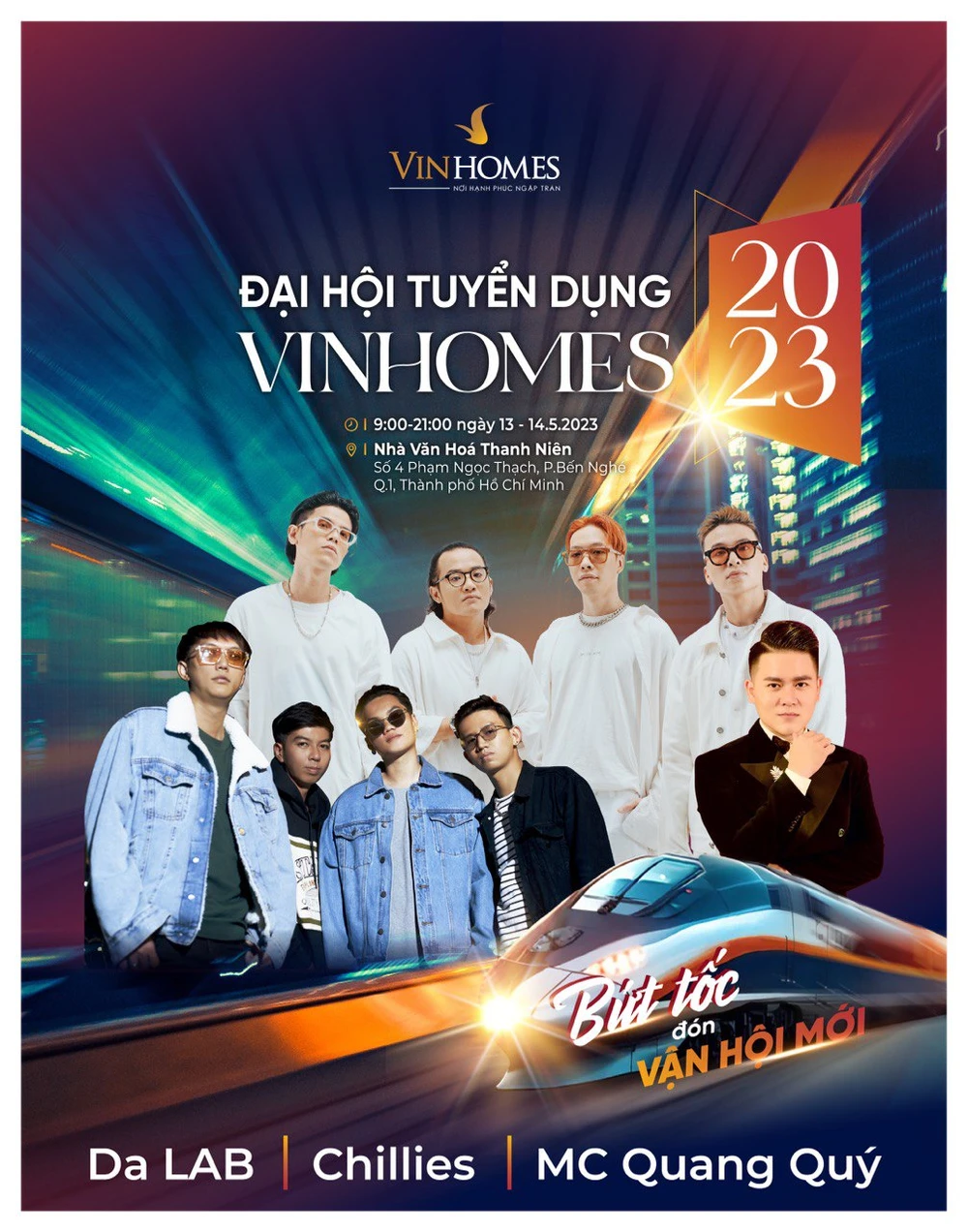 Chương trình có sự góp mặt của nhiều ca sỹ, nhóm nhạc nổi tiếng cùng các buổi toạ đàm đến từ những chuyên gia nổi tiếng trong lĩnh vực tuyển dụng, bất động sản.