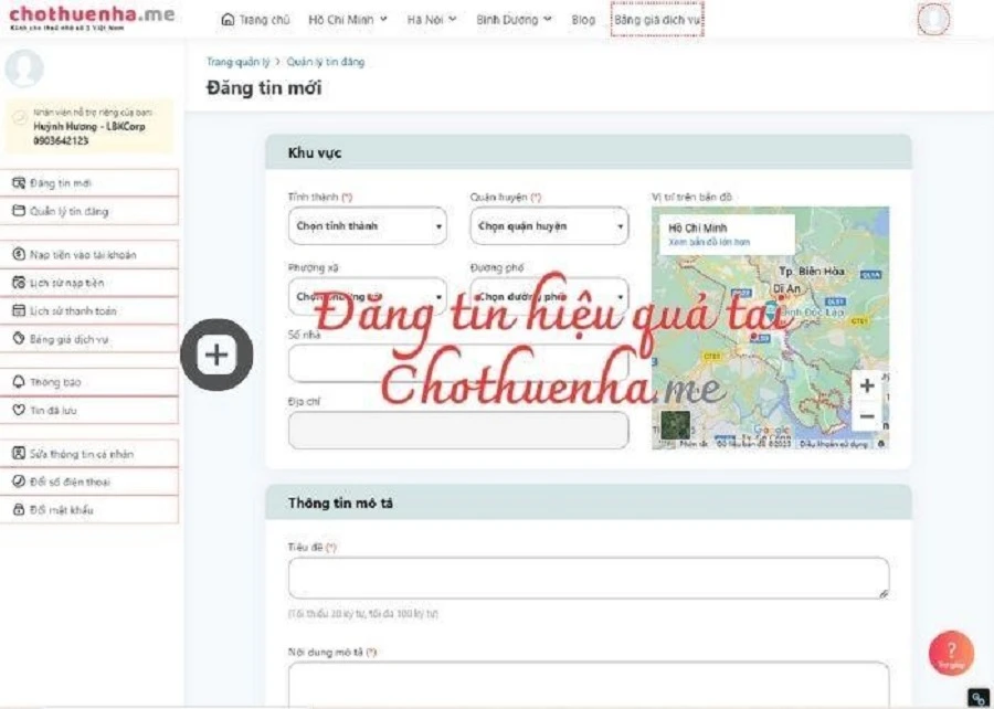 Đăng tin thuê nhà giá rẻ tại Chothuenha.me