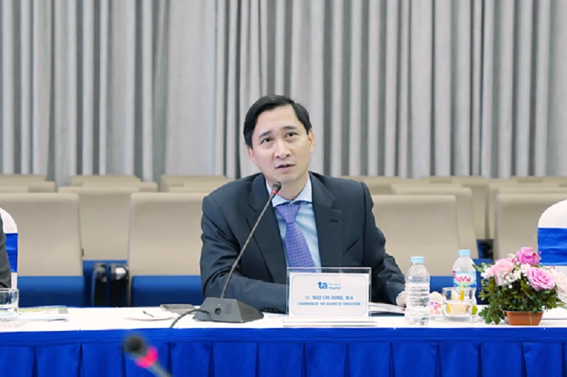 Ông Ngô Chí Dũng, Chủ tịch Hội đồng quản trị Hệ thống BVĐK Tâm Anh phát biểu tại lễ ký kết.