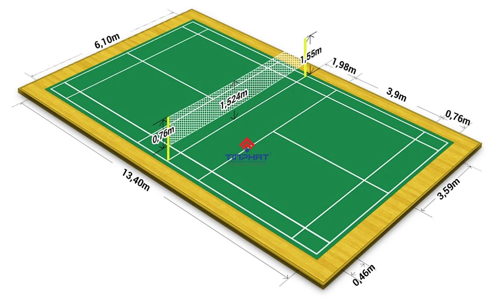 Quy trình thi công sân cầu lông chuẩn bởi nhà thầu Tín Phát Sports