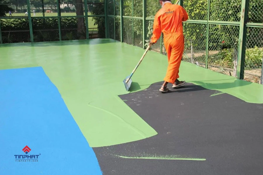 Quy trình thi công sân cầu lông chuẩn bởi nhà thầu Tín Phát Sports