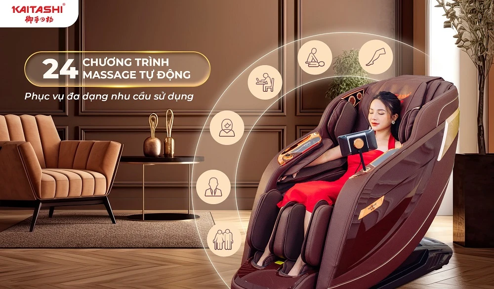 Ghế massage Kaitashi - Bí kíp ‘nạp năng lượng’ mỗi ngày cho cơ thể