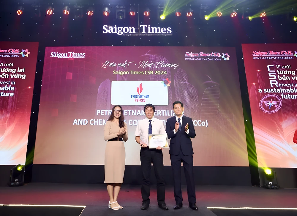 TCT Phân bón và Hóa chất Dầu khí được vinh danh 'Doanh nghiệp vì cộng đồng' tại Saigon Times CSR 2024