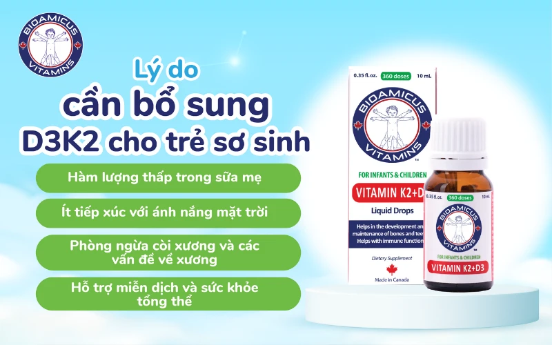 Tại sao nên bổ sung D3K2 cho trẻ nhỏ
