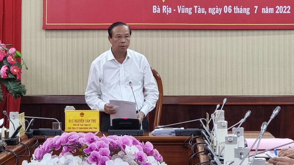 Ông Nguyễn Văn Thọ, chủ tịch UBND tỉnh Bà Rịa- Vũng Tàu kết luận hướng xử lý cần đảm bảo tránh lãng phí nhưng hiệu quả. Ảnh:TK