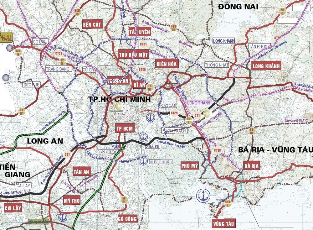 Quy hoạch các đường vành đai của TP HCM và các tỉnh, trong đó có Đường Vành đai 4 dài 198km đi qua 5 tỉnh Long An, TP HCM, Bình Dương, Đồng Nai và Bà Rịa- Vũng Tàu.