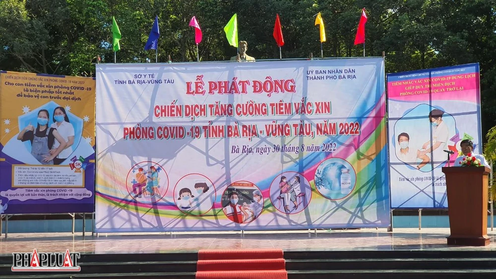 Lãnh đạo Sở Y tế tỉnh Bà Rịa-Vũng Tàu phát biểu tại lễ phát động-Ảnh:TK