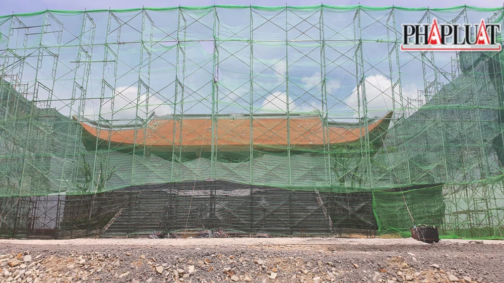 Hiện trạng công trình xây dựng không phép tại dự án cảng Quốc tế Mỹ Xuân đến trưa 21-9.Ảnh:HP