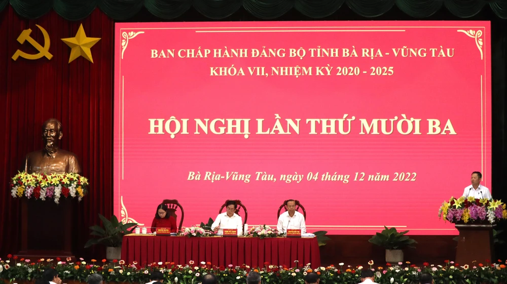 Hội nghị Lần thứ 13 thảo luận nhiều vấn đề quan trọng của tỉnh Bà Rịa-Vũng Tàu. Ảnh: TK.