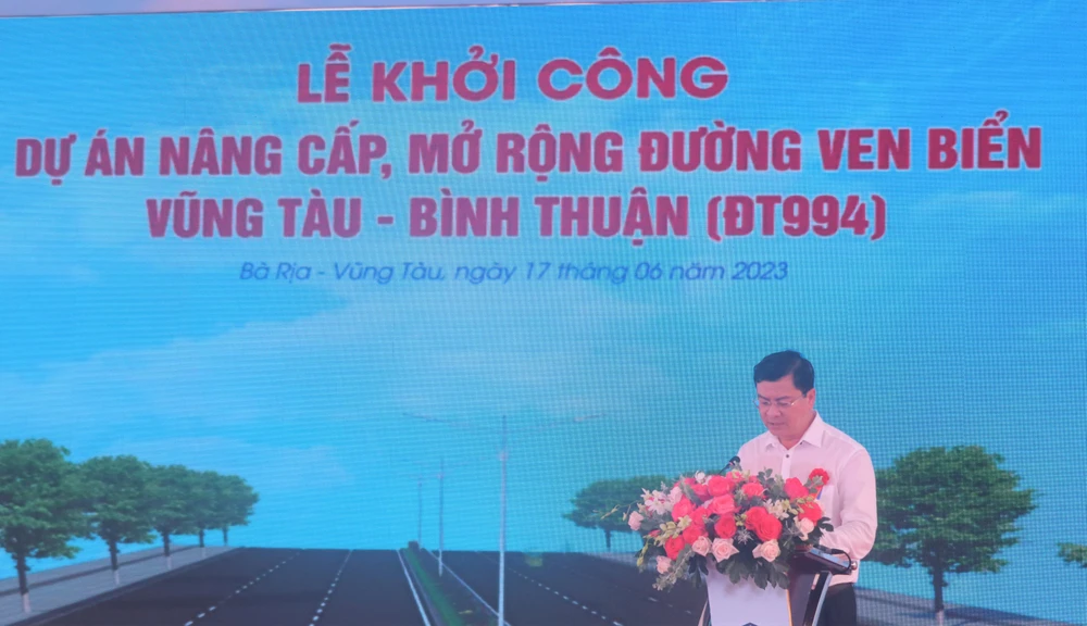 Ông Nguyễn Công Vinh, Phó Chủ tịch UBND tỉnh Bà Rịa-Vũng Tàu phát biểu tại buổi lễ. Ảnh: TK