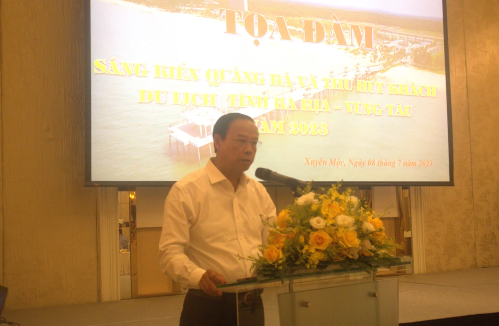 Ông Nguyễn Văn Thọ, chủ tịch UBND tỉnh Bà Rịa-Vũng Tàu phát biểu tại tọa đàm. Ảnh: TK