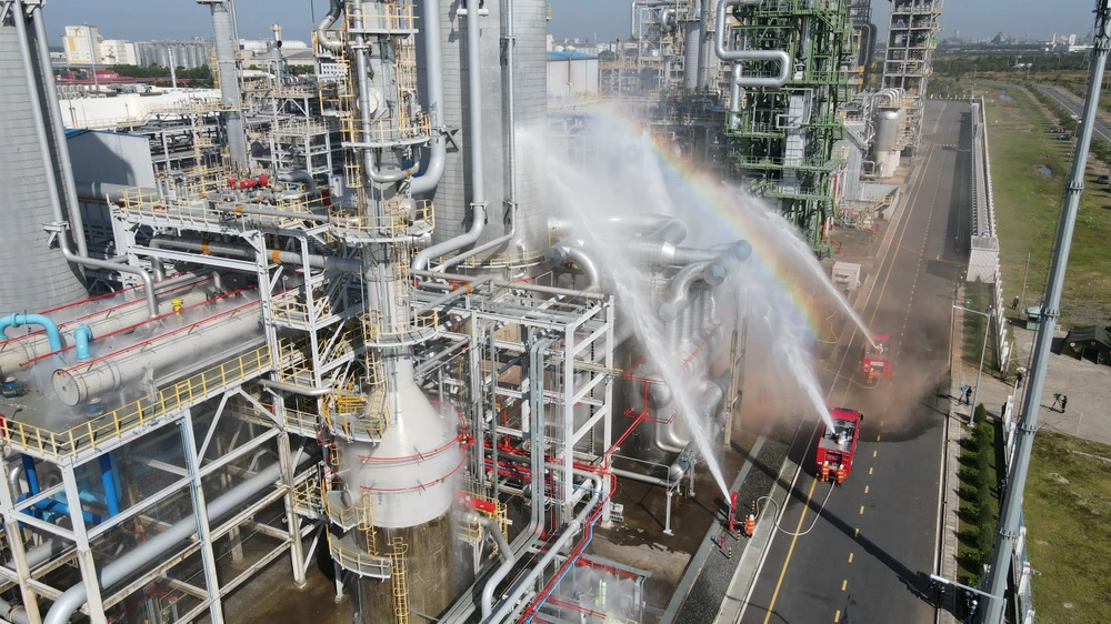 Diễn tập chữa cháy tại Nhà máy có kho ngầm chứa khí dầu mỏ hóa lỏng (LPG) lớn nhất Đông Nam Á