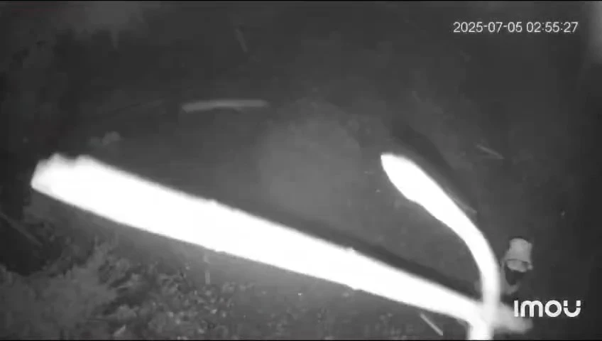 Camera an ninh kịp ghi lại cảnh 2 đối tượng trộm gà, dùng cây phá hỏng camera