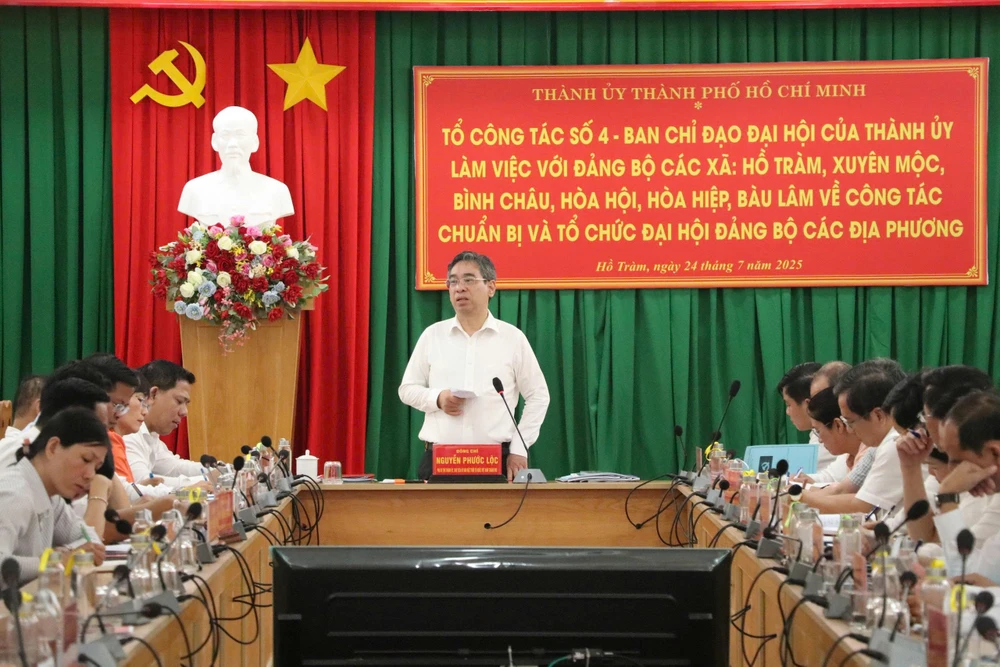 Phó Bí thư TP.HCM Nguyễn Phước Lộc làm việc với 7 Đảng ủy phường, xã về công tác chuẩn bị Đại hội