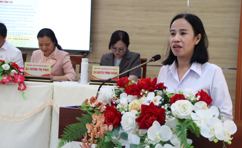 Bà Võ Ngọc Thanh Trúc, Ủy viên Ban Thường vụ Thành ủy, Phó chủ tịch Ủy ban MTTQ Việt Nam TP.HCM, Chủ tịch Hội Liên hiệp Phụ nữ TP.HCM. Ảnh: TK