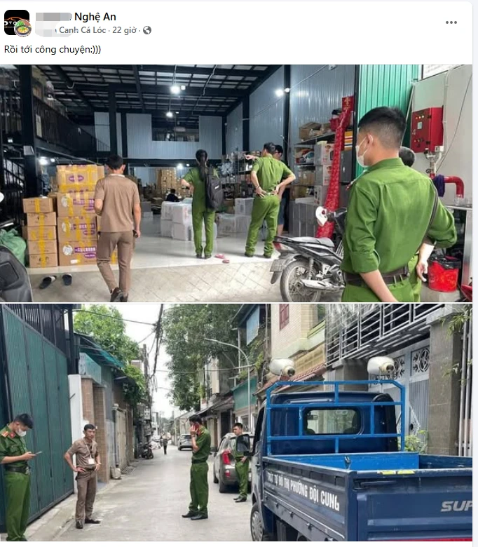 Hình ảnh công an đi kiểm tra PCCC chữa cháy đăng tải lên một diễn đàn