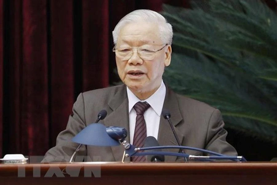 Tổng bí thư Nguyễn Phú Trọng phát biểu chỉ đạo hội nghị. Ảnh: TTXVN