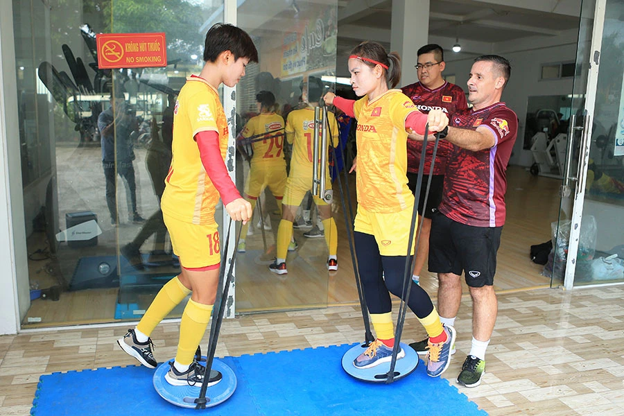 Chuẩn bị trước vòng chung kết World Cup 2023. Ảnh: VFF