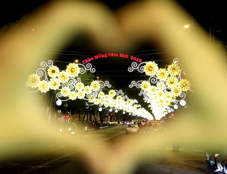 Phố Sài Gòn rực rỡ đèn hoa đón mùa xuân mới ảnh 3 Phố Sài Gòn rực rỡ đèn hoa đón mùa xuân mới ảnh 3
