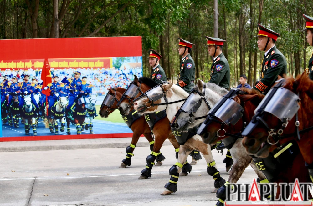 Cảnh sát cơ động kỵ binh hợp luyện diễu binh, diễu hành kỷ niệm 30-4