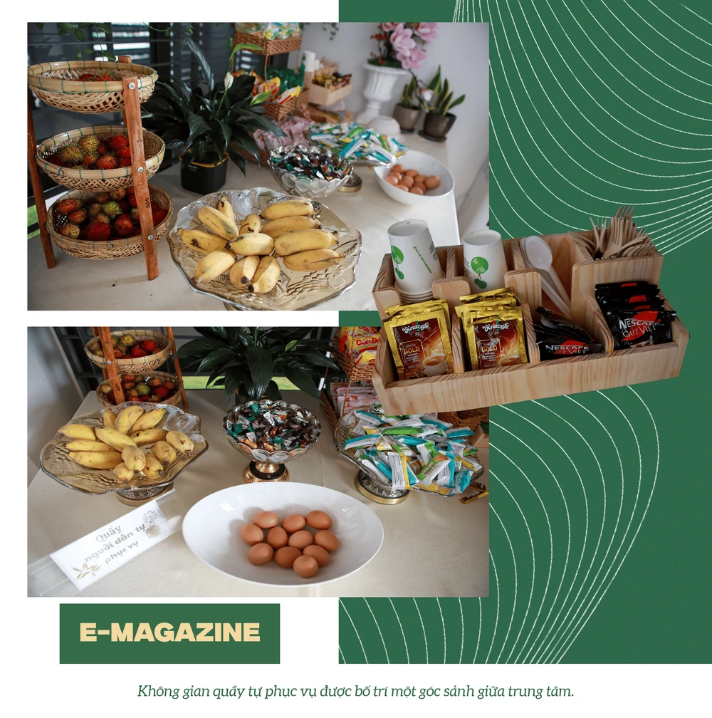 Không gian quầy tự phục vụ được bố trí một góc sảnh giữa trung tâm.png