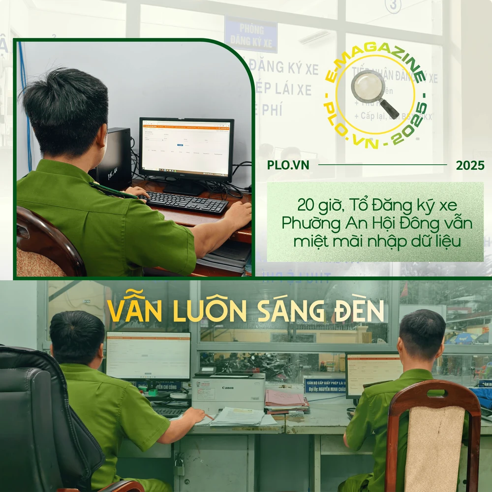 Chùm ảnh 4 với chú thích ảnh_ 20 giờ, Tổ Đăng ký xe Phường An Hội Đông vẫn miệt mài nhập dữ liệu.png