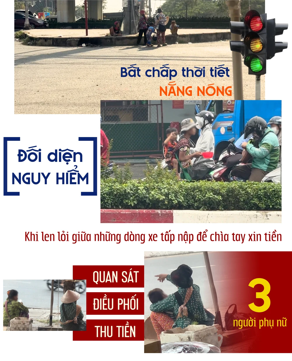 ẢNH GHÉP 2 - Các cháu nhỏ bất chấp thời tiết nắng nóng, đối diện nguy hiểm khi len lỏi giữa những dòng xe tấp nập để chìa tay xin tiền (3 ảnh) + Ba người phụ nữ lại ngồi trong quán (1).png