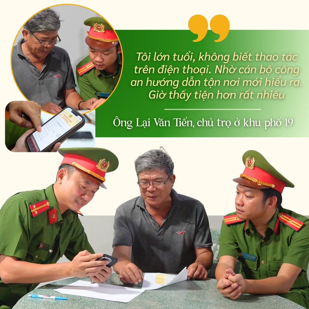 ẢNH GHÉP 5 _ H17+ h18 +h19 Kèm trích dẫn_ “Tôi lớn tuổi, không biết bấm điện thoại. Nhờ cán bộ công an hướng dẫn tận nơi mới hiểu ra. Giờ thấy tiện hơn rất nhiều”- ông Lại Văn (1).png