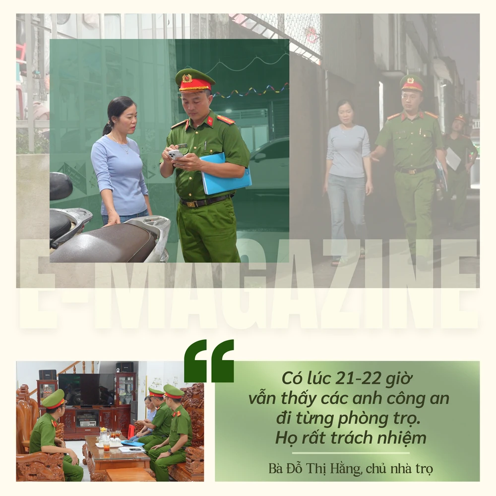 ẢNH GHÉP 6_ H20 H21 h22 Trích dẫn_ “Có lúc 21-22 giờ đêm vẫn thấy các anh công an đi từng phòng trọ. Họ rất trách nhiệm”- bà Đỗ Thị Hằng, chủ nhà trọ.png