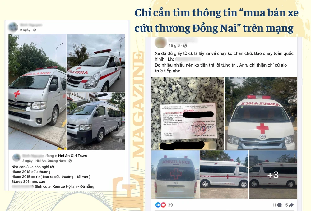 1. Chỉ cần tìm kiếm thông tin _mua bán xe cứu thương Đồng Nai_ trên mạng, hàng loạt tài khoản, số điện thoại, hội nhóm xuất hiện .jpg