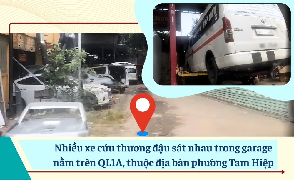2. Nhiều xe cứu thương đậu sát nhau trong gara nằm trên QL1A, thuộc địa bàn phường Tam Hiệp.jpg