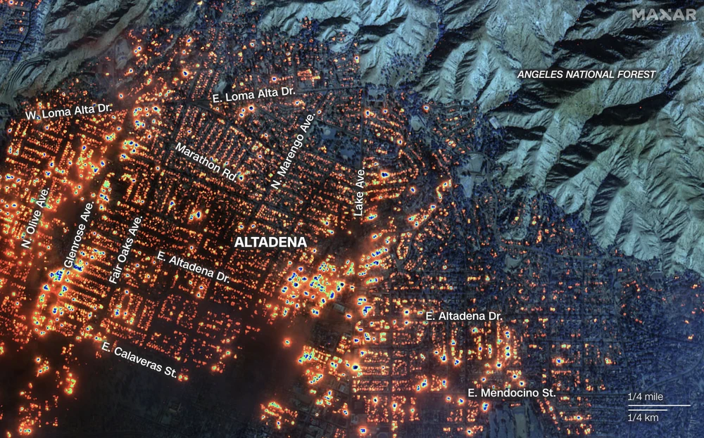 Cập nhật diễn biến cháy rừng lịch sử ở Los Angeles, Mỹ