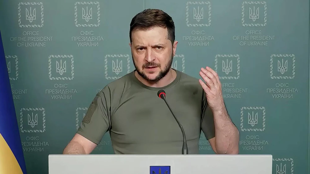Tổng thống Ukraine - ông Volodymyr Zelensky. Ảnh: AP