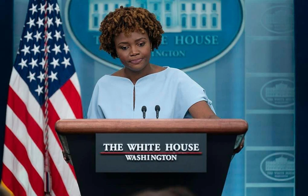 Thư ký báo chí Nhà Trắng Karine Jean-Pierre. Ảnh: AP