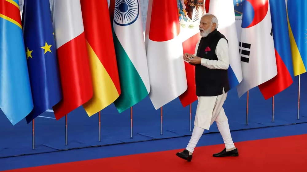 Thủ tướng Ấn Độ Narendra Modi Tại hội nghị thượng đỉnh G20 năm 2021 ở Rome (Ý). Ảnh: REUTERS