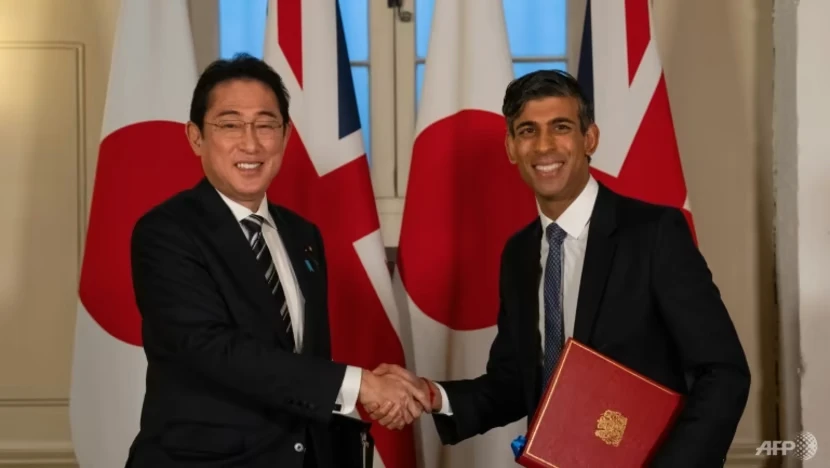 Thủ tướng Anh Rishi Sunak (phải) và Thủ tướng Nhật Fumio Kishida. Ảnh: AFP Thủ tướng Anh Rishi Sunak (phải) và Thủ tướng Nhật Fumio Kishida. Ảnh: AFP