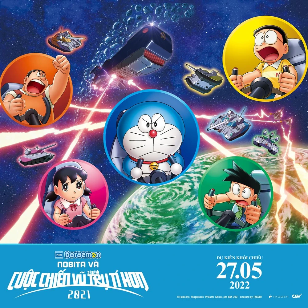 Poster 'Phim điện ảnh Doraemon: Nobita và cuộc chiến vũ trụ tí hon 2021'. Ảnh: CJ Poster 'Phim điện ảnh Doraemon: Nobita và cuộc chiến vũ trụ tí hon 2021'. Ảnh: CJ