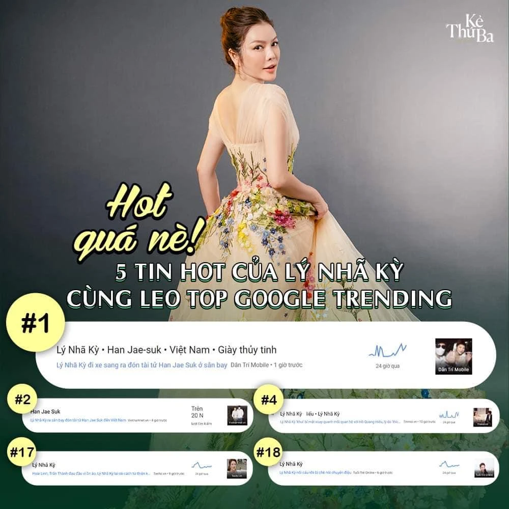 Lý Nhã Kỳ cùng Han Jae Suk leo top xu hướng nhiều nền tảng ngay sau sự kiện tại sân bay. Ảnh: PHP