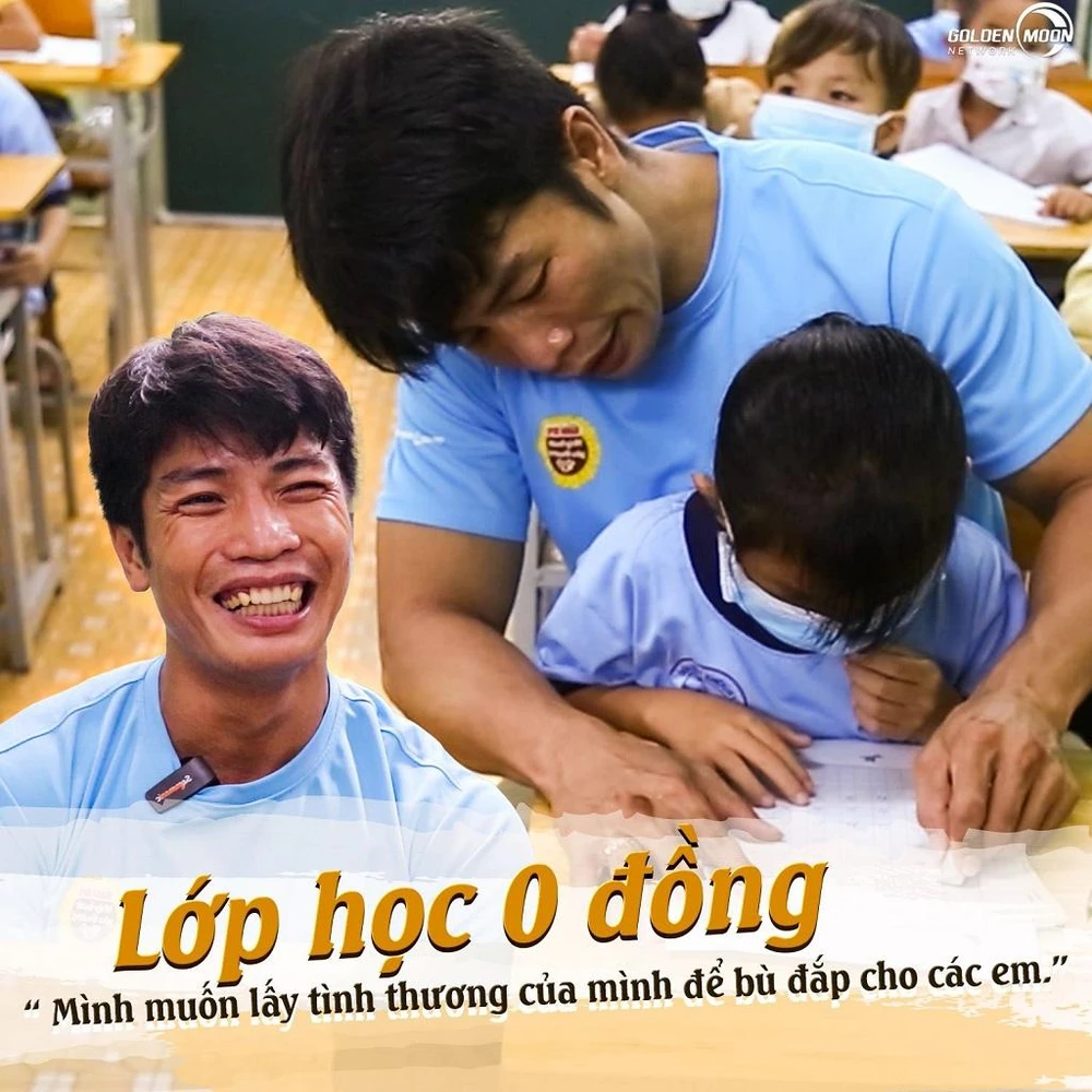 Thầy Trần Quang Thắng - “ông bụt” mang kiến thức, mang tương lai đến với những đứa trẻ kém may mắn. Ảnh: BEE