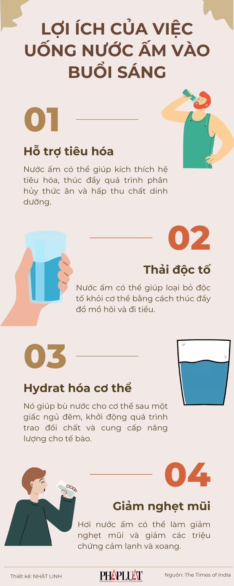 Lợi ích của việc uống nước ấm vào buổi sáng