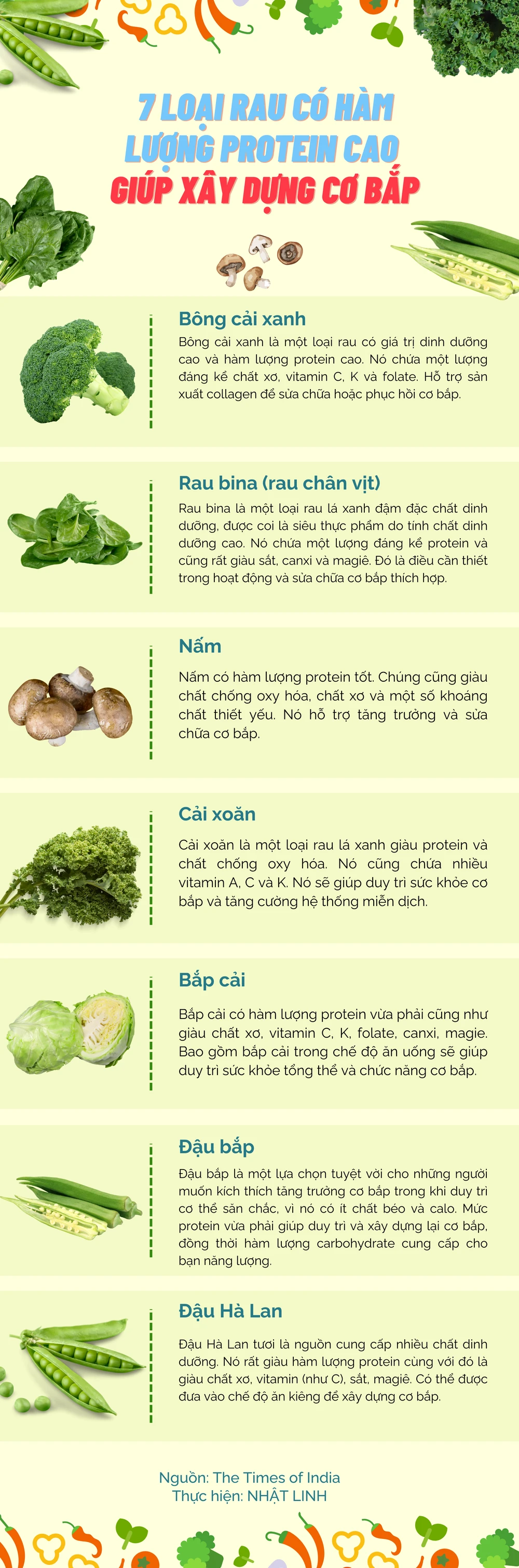 7 loại rau có hàm lượng protein cao giúp xây dựng cơ bắp