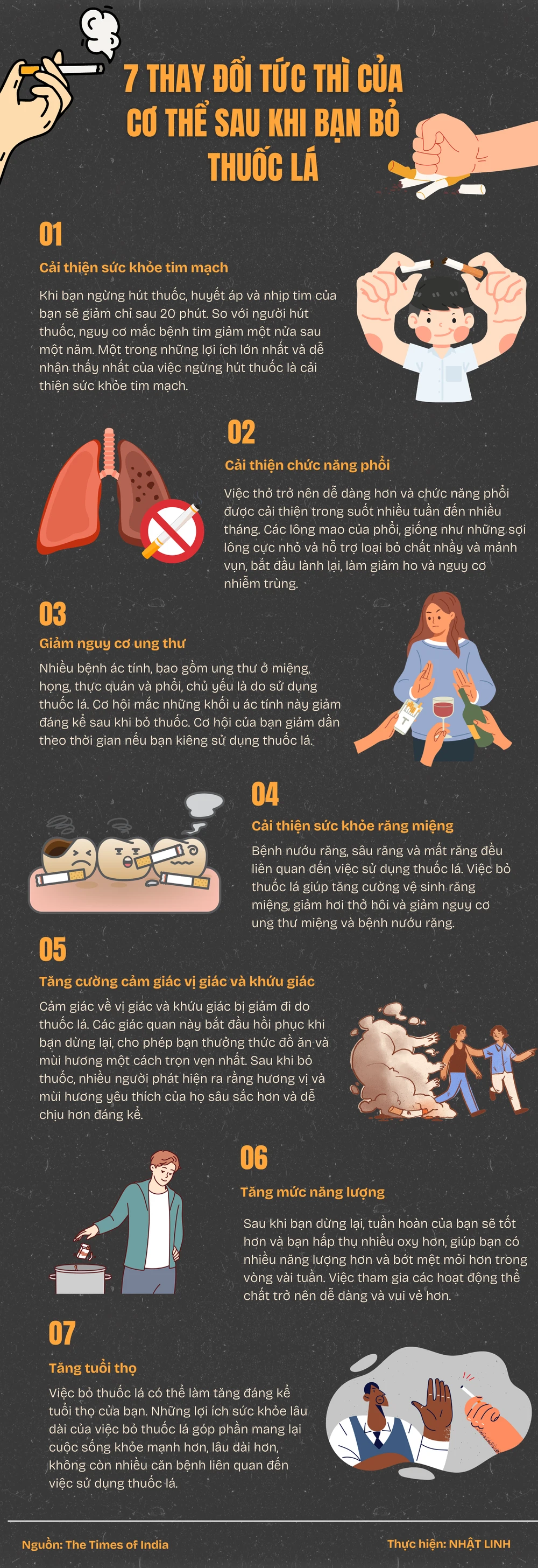 7 thay đổi tức thì của cơ thể sau khi bạn bỏ thuốc lá