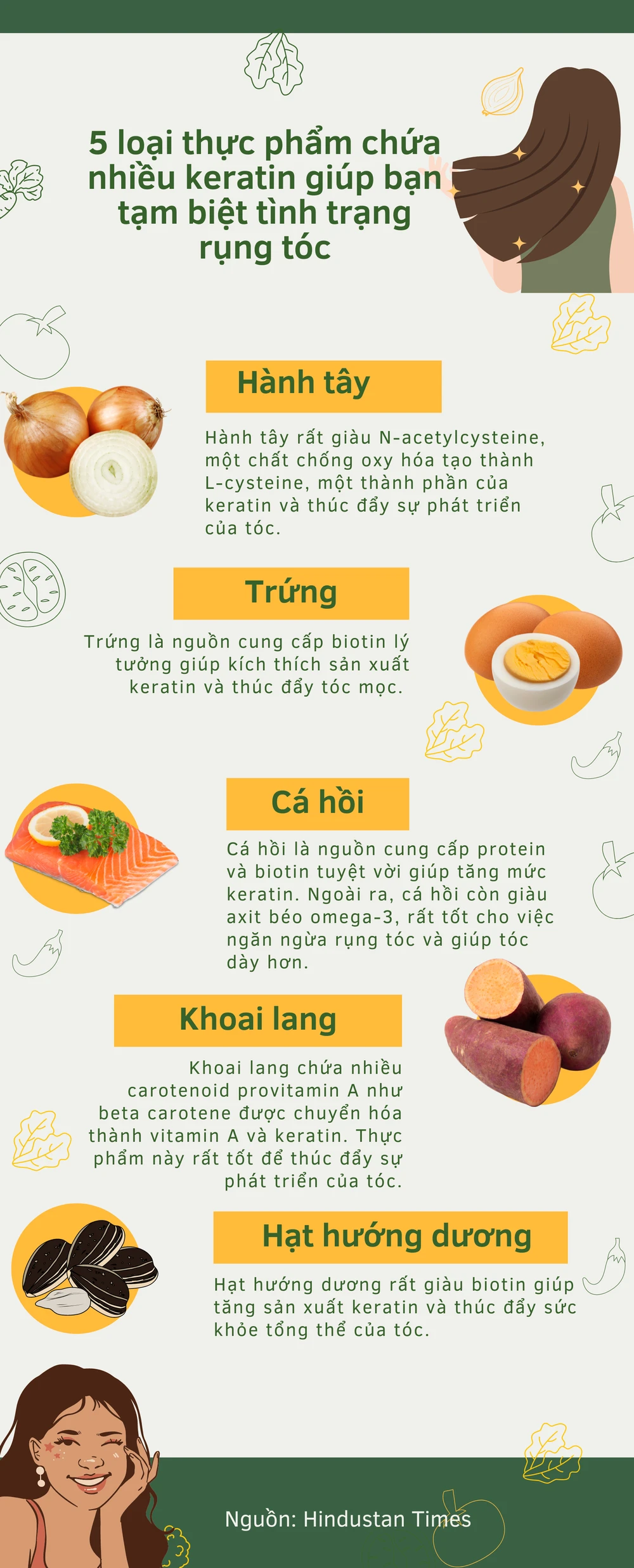 5 loại thực phẩm chứa nhiều keratin giúp bạn tạm biệt tình trạng rụng tóc