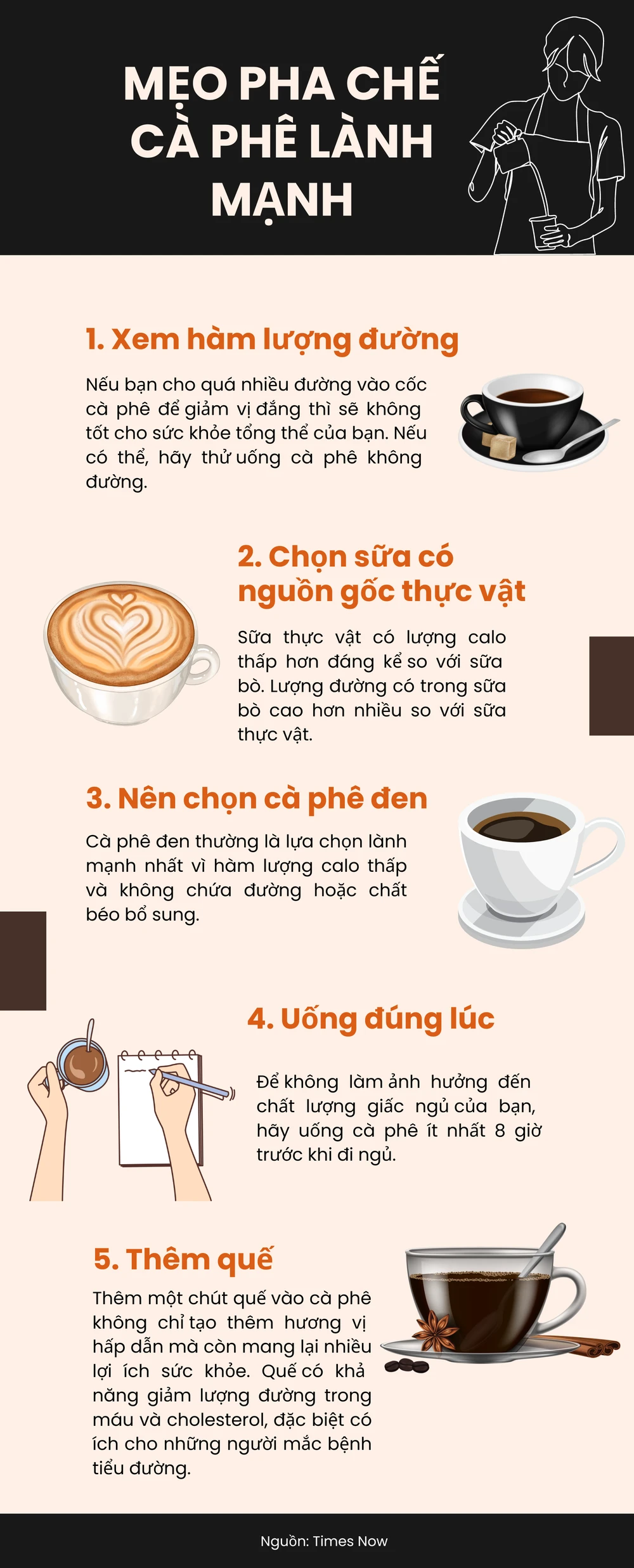 Mẹo pha chế cà phê lành mạnh