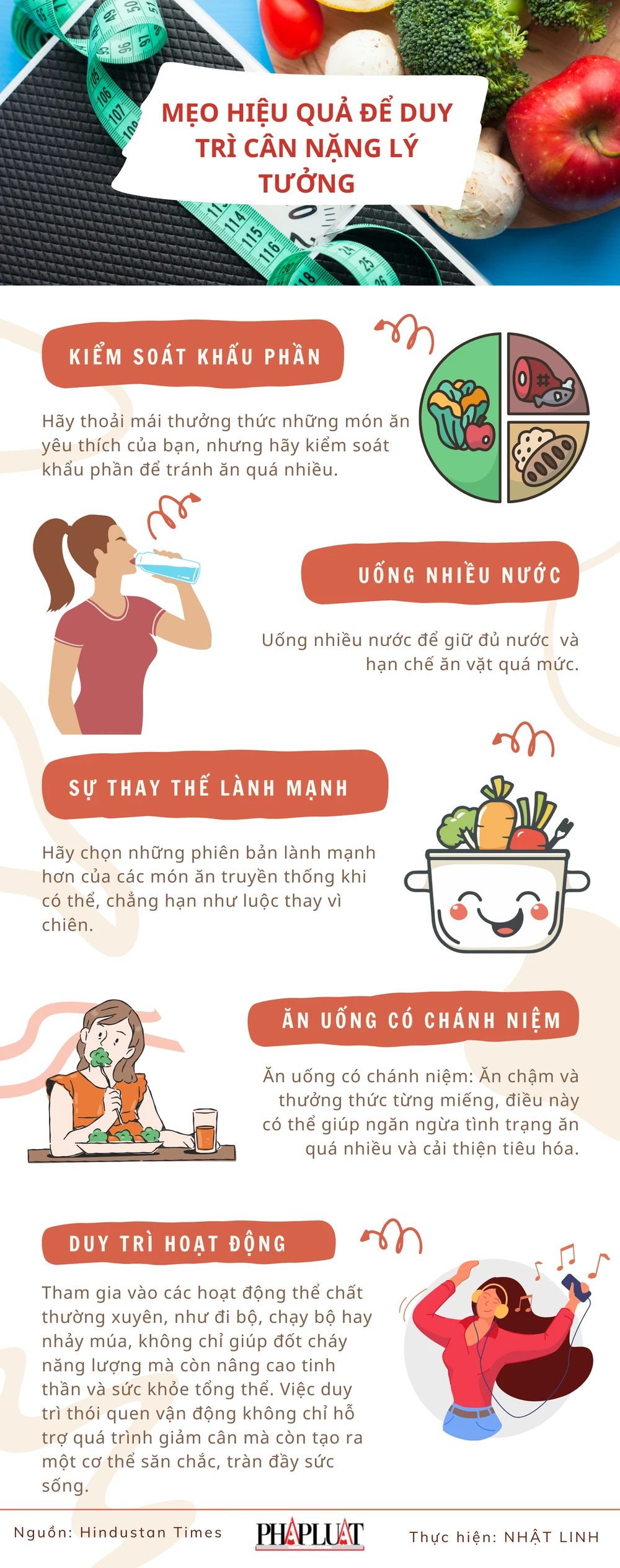 Mẹo hiệu quả để duy trì cân nặng lý tưởng