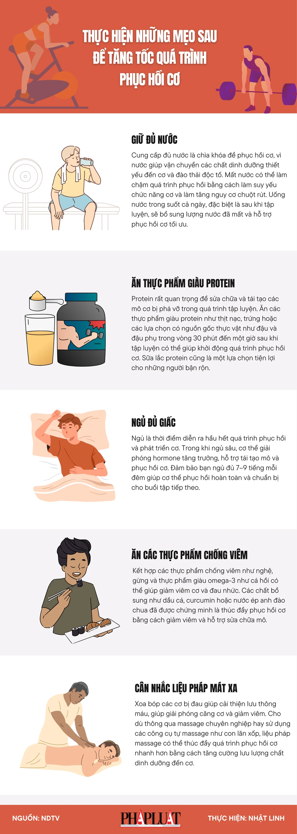 Thực hiện những mẹo sau để tăng tốc quá trình phục hồi cơ