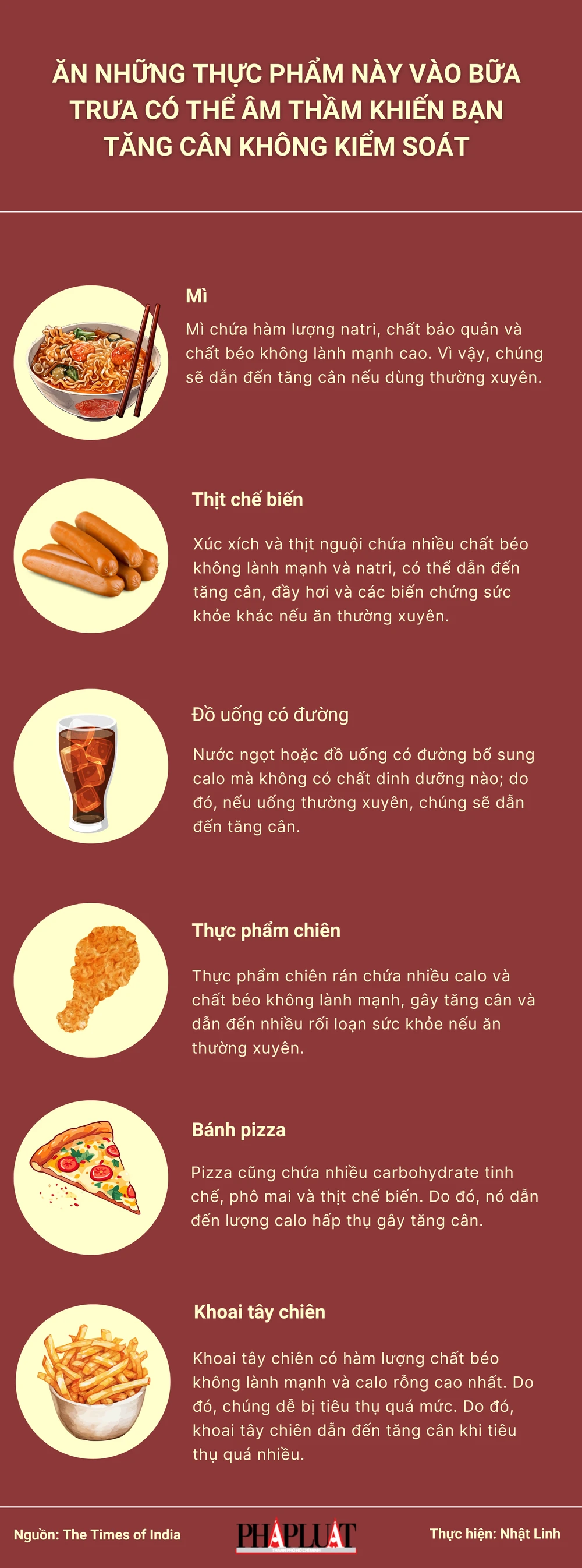 Ăn những thực phẩm này vào bữa trưa có thể âm thầm khiến bạn tăng cân không kiểm soát