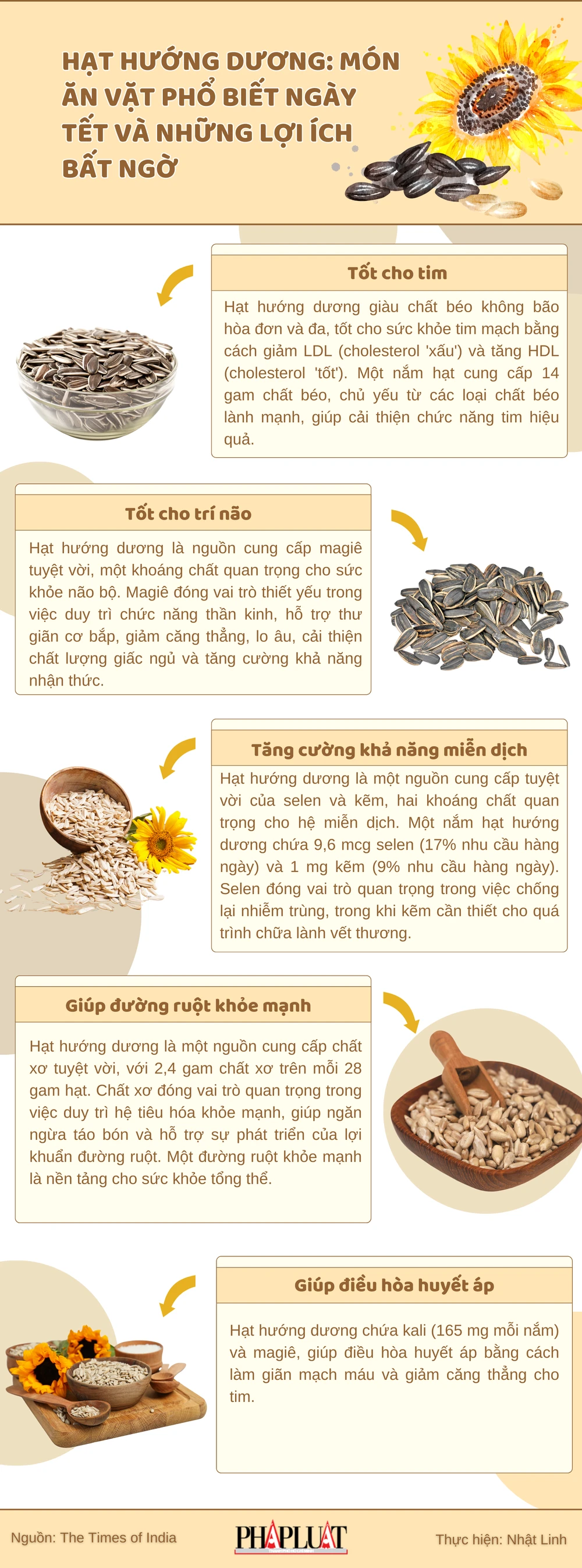 Hạt hướng dương: món ăn vặt phổ biết ngày Tết và những lợi ích bất ngờ