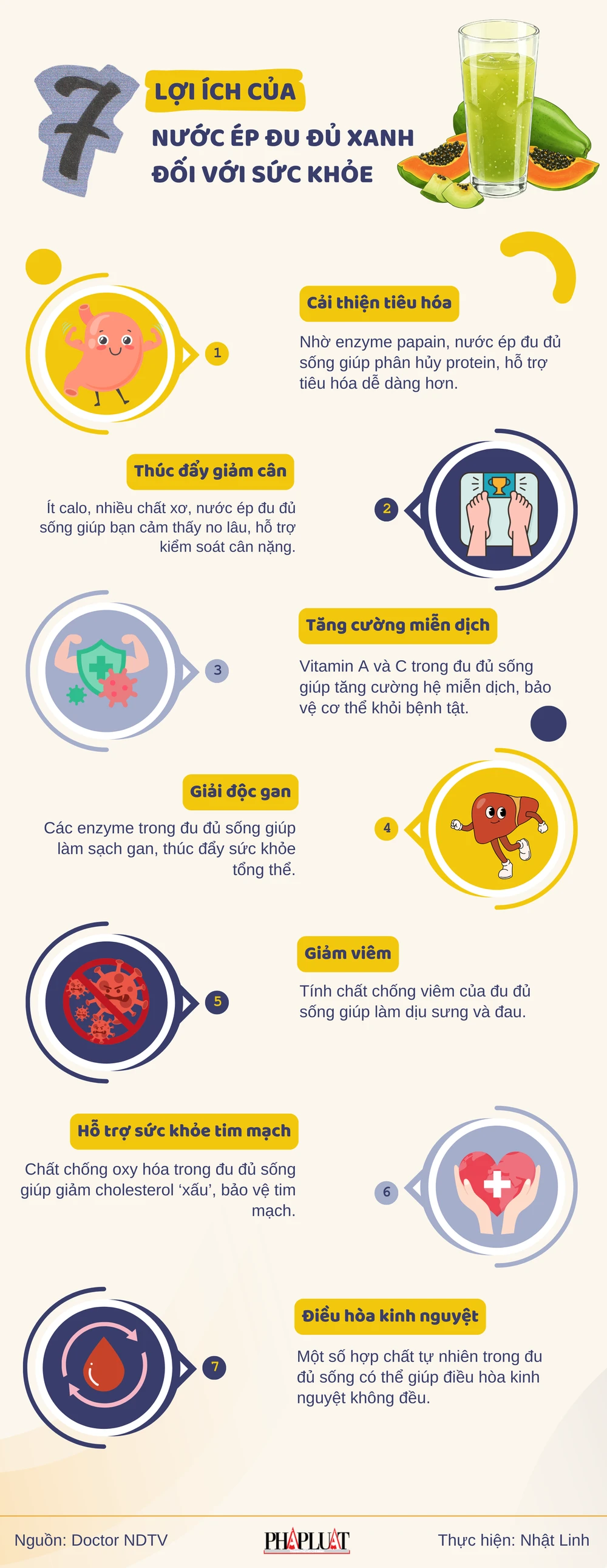 7 lợi ích của nước ép đu đủ xanh đối với sức khỏe