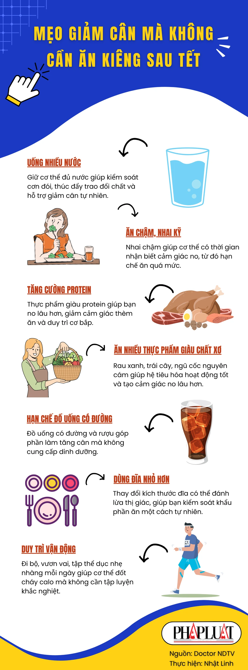 Mẹo giảm cân mà không cần ăn kiêng sau Tết